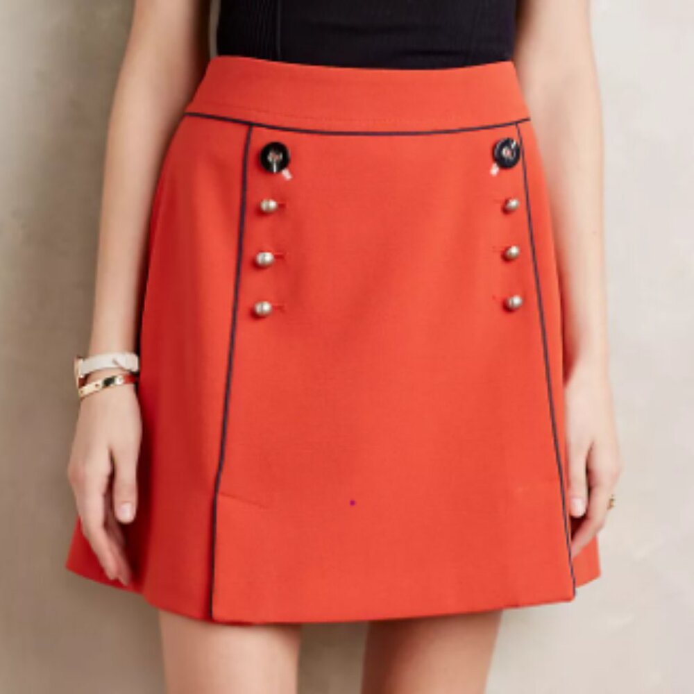Leifsdottir x Anthropologie Red Regatta Skirt